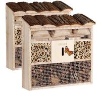 Hotel para insectos set de 2 de madera natural 31x31cm