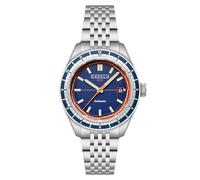 Cadola Reloj automático Ahrens de 42 mm para hombre con pulsera de acero inoxidable sólido CD-1061, Blue Streak