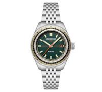 Cadola Reloj automático Ahrens de 42 mm para hombre con pulsera de acero inoxidable sólido CD-1061, Luz verde