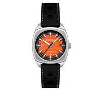 CADOLA Reloj automático Buxton de 38 mm para hombre con correa de piel CD-1057, Naranja mandarina