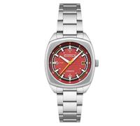 Cadola Reloj automático Buxton de 38 mm para hombre con correa de piel CD-1057, Rojo Marzand, Buxton Automatic