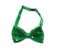 Cadoline Pajarita de poliéster con lentejuelas verdes para hombre, 22 x 6 cm