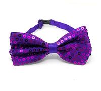 Cadoline Pajarita para disfraz de poliéster con lentejuelas moradas para hombre 18 x 6 cm