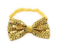 Cadoline Pajarita para hombre amarilla del vestido de lujo del poliéster de la lentejuela 22 los x 6cm