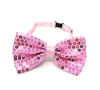 Cadoline Pajarita para hombre rosa de poliéster con lentejuelas, 17 x 6 cm
