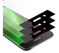 Cadorabo 3x Vidrio templado cobertura completa compatible con Sony Xperia XA1 en TRANSPARENTE con NEGRO - Paquete de 3 Vidrio protector de pantalla en dureza 9H con compatibilidad touch 3D