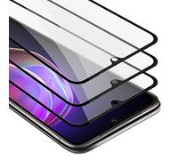 Cadorabo 3x Vidrio templado cobertura completa compatible con Vivo V21 4G / 5G en TRANSPARENTE con NEGRO - Paquete de 3 Vidrio protector de pantalla en dureza 9H con compatibilidad touch 3D