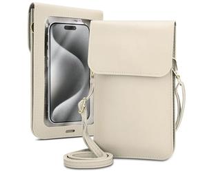 Cadorabo Bandolera para móvil Compatible con Apple iPod Touch 5 Bolso pequeño con Compartimento para móvil y Mirilla, Bandolera Mini para móvil iPod Touch 5, 2 Compartimentos, señora,Blanco