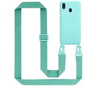 Cadorabo Cadena de teléfono móvil Compatible con Samsung Galaxy A40 en Liquid Turquesa - Funda Protectora de Silicona con Correa de cordón Ajustable en Longitud