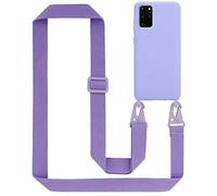 Cadorabo Cadena de teléfono móvil Compatible con Samsung Galaxy S20 Plus en Liquid Lila Claro - Funda Protectora de Silicona con Correa de cordón Ajustable en Longitud