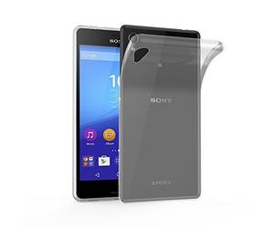 Cadorabo! Cubierta protectora de silicona TPU en diseño "AIR" para Sony Xperia M4 "AQUA" in TRANSPARENT