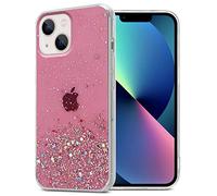 Cadorabo Estuche Compatible con Apple iPhone 14 en Rosa con Purpurina - Estuche Protector Hecho de Silicona TPU Flexible con Brillo Brillante