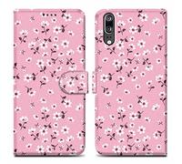 Cadorabo Estuche Compatible con Huawei P20 - Diseño Lluvia de Flores No. 6 - Funda Protectora con Cierre magnético, función Atril y Ranura para Tarjetas