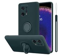 Cadorabo Estuche Compatible con OPPO Find X5 en Liquid Verde - Funda Protectora Fabricada en Silicona TPU Flexible con Anillo