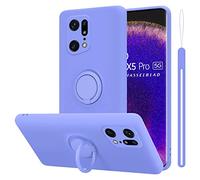 Cadorabo Estuche Compatible con OPPO Find X5 Pro en Liquid Lila Claro - Funda Protectora Fabricada en Silicona TPU Flexible con Anillo