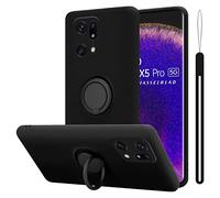Cadorabo Estuche Compatible con OPPO Find X5 Pro en Liquid Negro - Funda Protectora Fabricada en Silicona TPU Flexible con Anillo