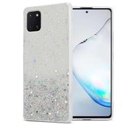 Cadorabo Estuche Compatible con Samsung Galaxy A81 / Note 10 Lite / M60s en Transparente con Purpurina - Estuche Protector Hecho de Silicona TPU Flexible con Brillo Brillante
