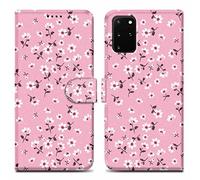 Cadorabo Estuche Compatible con Samsung Galaxy S20 Plus - Diseño Lluvia de Flores No. 6 - Funda Protectora con Cierre magnético, función Atril y Ranura para Tarjetas