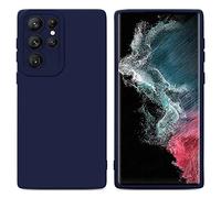 Cadorabo Estuche Compatible con Samsung Galaxy S22 Ultra en Fluid Azul Oscuro - Funda Protectora Fabricada en Silicona TPU Flexible