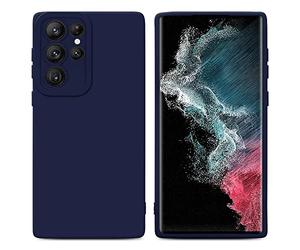 Cadorabo Estuche Compatible con Samsung Galaxy S22 Ultra en Fluid Azul Oscuro - Funda Protectora Fabricada en Silicona TPU Flexible
