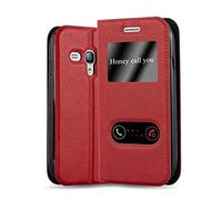 Cadorabo Estuche Compatible con Samsung Galaxy S3 Mini en Rojo AZRAFÁN - Funda Protector con Cierre magnético, función de Soporte y 2 Ventanas de visualización