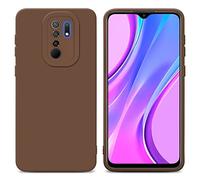 Cadorabo Estuche Compatible con Xiaomi RedMi 9 en Fluid MARRÓN - Funda Protectora Fabricada en Silicona TPU Flexible