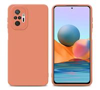 Cadorabo Estuche Compatible con Xiaomi RedMi Note 10 Pro en Fluid Naranja Claro - Funda Protectora Fabricada en Silicona TPU Flexible