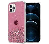 Cadorabo Funda Compatible con Apple iPhone 12/12 Pro en Rosa con Purpurina - Funda Protectora de Silicona TPU con Purpurina Brillante - Ultra Slim Back Cover Case