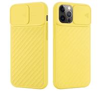 Cadorabo Funda Compatible con Apple iPhone 12 Pro MAX en Amarillo Mate - Funda Protectora Hecha de Silicona TPU Flexible y con protección para la cámara - Ultra Slim Back Cover Case