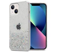 Cadorabo Funda Compatible con Apple iPhone 13 en Transparente con Purpurina - Funda Protectora de Silicona TPU con Purpurina Brillante - Ultra Slim Back Cover Case