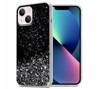 Cadorabo Funda Compatible con Apple iPhone 13 Mini en Negro con Purpurina - Funda Protectora de Silicona TPU con Purpurina Brillante - Ultra Slim Back Cover Case