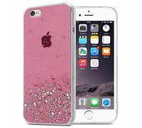 Cadorabo Funda Compatible con Apple iPhone 6 / 6S en Rosa con Purpurina - Funda Protectora de Silicona TPU con Purpurina Brillante - Ultra Slim Back Cover Case