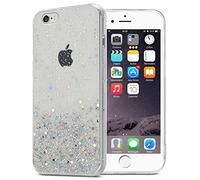 Cadorabo Funda Compatible con Apple iPhone 6 / 6S en Transparente con Purpurina - Funda Protectora de Silicona TPU con Purpurina Brillante - Ultra Slim Back Cover Case