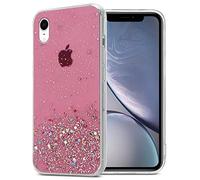 Cadorabo Funda Compatible con Apple iPhone XR en Rosa con Purpurina - Funda Protectora de Silicona TPU con Purpurina Brillante - Ultra Slim Back Cover Case