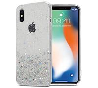 Cadorabo Funda Compatible con Apple iPhone XS MAX en Transparente con Purpurina - Funda Protectora de Silicona TPU con Purpurina Brillante - Ultra Slim Back Cover Case