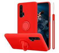 Cadorabo Funda Compatible con Honor 20 Pro en Liquid Rojo - Funda para Teléfono Móvil Hecha de Silicona TPU Flexible con Anillo - Funda Trasera Ultradelgada Parachoques
