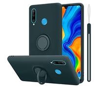 Cadorabo Funda Compatible con Huawei P30 Lite en Liquid Verde - Funda para Teléfono Móvil Hecha de Silicona TPU Flexible con Anillo - Funda Trasera Ultradelgada Parachoques