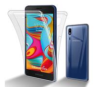 Cadorabo Funda Compatible con Samsung Galaxy A02 Core en Transparente - Funda para teléfono móvil de Cuerpo Completo de 360° Delantera y Trasera Protección Integral con protección de Pantalla