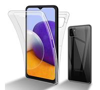 Cadorabo Funda compatible con Samsung Galaxy A22 5G en TRANSPARENTE - Funda para teléfono móvil de cuerpo completo de 360° Protección delantera y trasera Protección integral con protección de pantalla