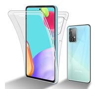 Cadorabo Funda Compatible con Samsung Galaxy A52 en Transparente - Funda para teléfono móvil de Cuerpo Completo de 360° Protección Delantera y Trasera Protección Integral con protección de Pantalla