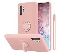 Cadorabo Funda Compatible con Samsung Galaxy Note 10 Plus en Liquid Rosa - Funda para Teléfono Móvil Hecha de Silicona TPU Flexible con Anillo - Funda Trasera Ultradelgada Parachoques