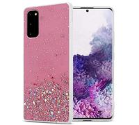 Cadorabo Funda Compatible con Samsung Galaxy S20 en Rosa con Purpurina - Funda Protectora de Silicona TPU con Purpurina Brillante - Ultra Slim Back Cover Case