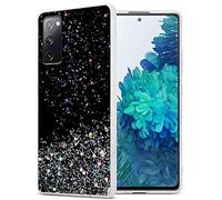Cadorabo Funda Compatible con Samsung Galaxy S20 FE en Negro con Purpurina - Funda Protectora de Silicona TPU con Purpurina Brillante - Ultra Slim Back Cover Case