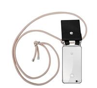 Cadorabo Funda con Cuerda para Huawei P9 Lite en Oro Rosa Perlado - Cubierta Protección Collar para Colgar di TPU Silicona Transparente con Anillos Argentos, Cordon y Estuche Removible