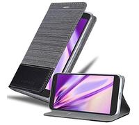 Cadorabo Funda Libro para Alcatel 1 2019 en Gris Negro - Cubierta Proteccíon con Cierre Magnético, Tarjetero y Función de Suporte - Etui Case Cover Carcasa