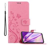 Cadorabo Funda Libro para Alcatel 1S 2021 / 3L 2021 en Rosa Floral - Cubierta Proteccíon en Diseño de Flor con Cierre Magnético, Función de Suporte e 3 Tarjeteros - Etui Case Cover Carcasa