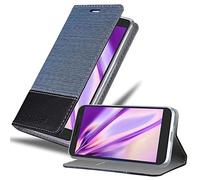 Cadorabo Funda Libro para Alcatel 1X 2019 en Azul Oscuro Negro - Cubierta Proteccíon con Cierre Magnético, Tarjetero y Función de Suporte - Etui Case Cover Carcasa
