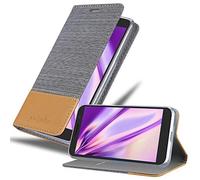 Cadorabo Funda Libro para Alcatel 1X 2019 en Gris Claro MARRÓN - Cubierta Proteccíon con Cierre Magnético, Tarjetero y Función de Suporte - Etui Case Cover Carcasa