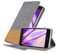 Cadorabo Funda Libro para BQ Aquaris X5 Plus en Gris Claro MARRÓN - Cubierta Proteccíon con Cierre Magnético, Tarjetero y Función de Suporte - Etui Case Cover Carcasa