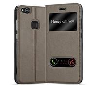 Cadorabo Funda Libro para Huawei P10 Lite en MARRÓN Piedra - Cubierta Proteccíon con Cierre Magnético, Función de Suporte y 2 Ventanas- Etui Case Cover Carcasa